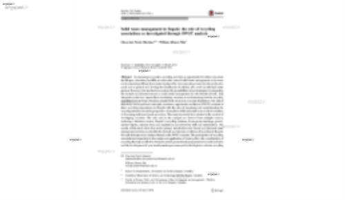 Solid waste management in Bogota´: the role of recycling associations as investigated through SWOT analysis